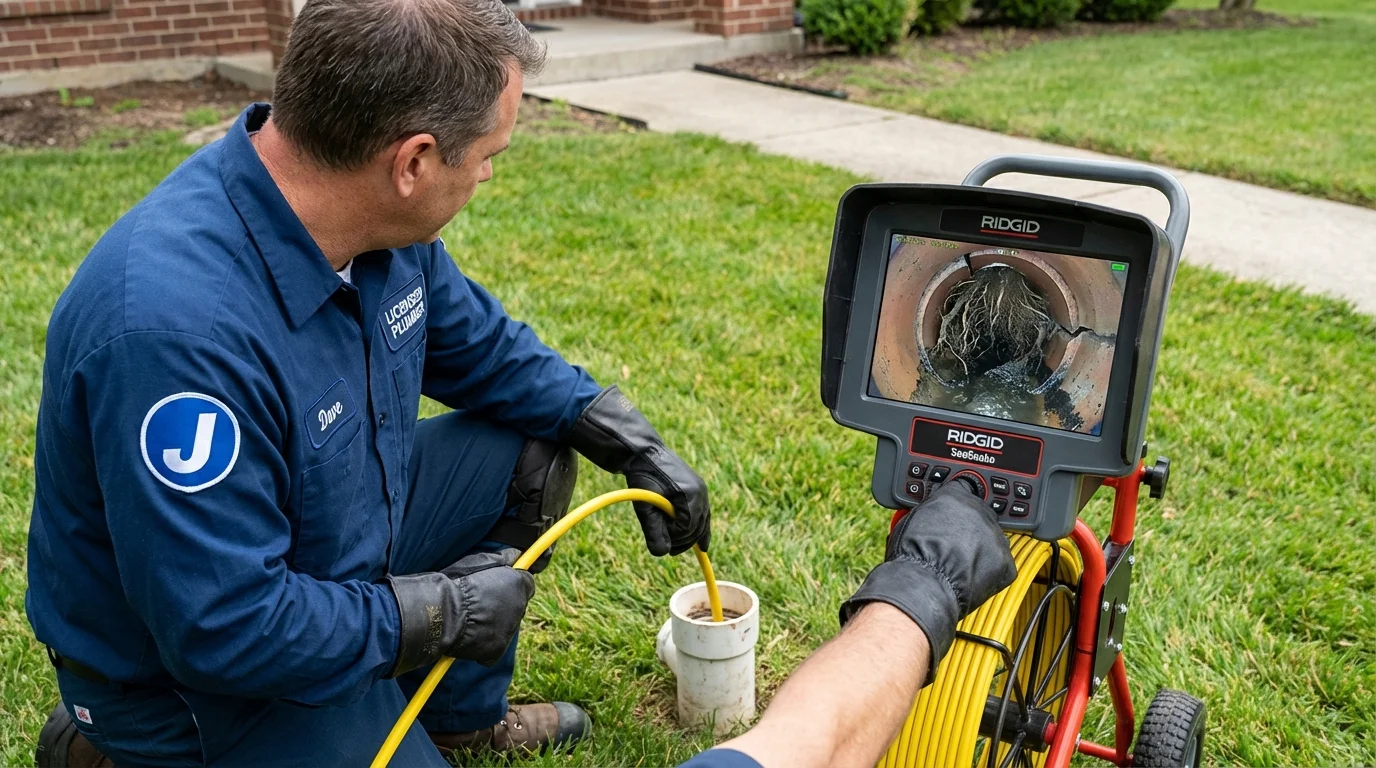 Sewer camera inspection being performed by Johns Plumbing LLC in Wood Dale